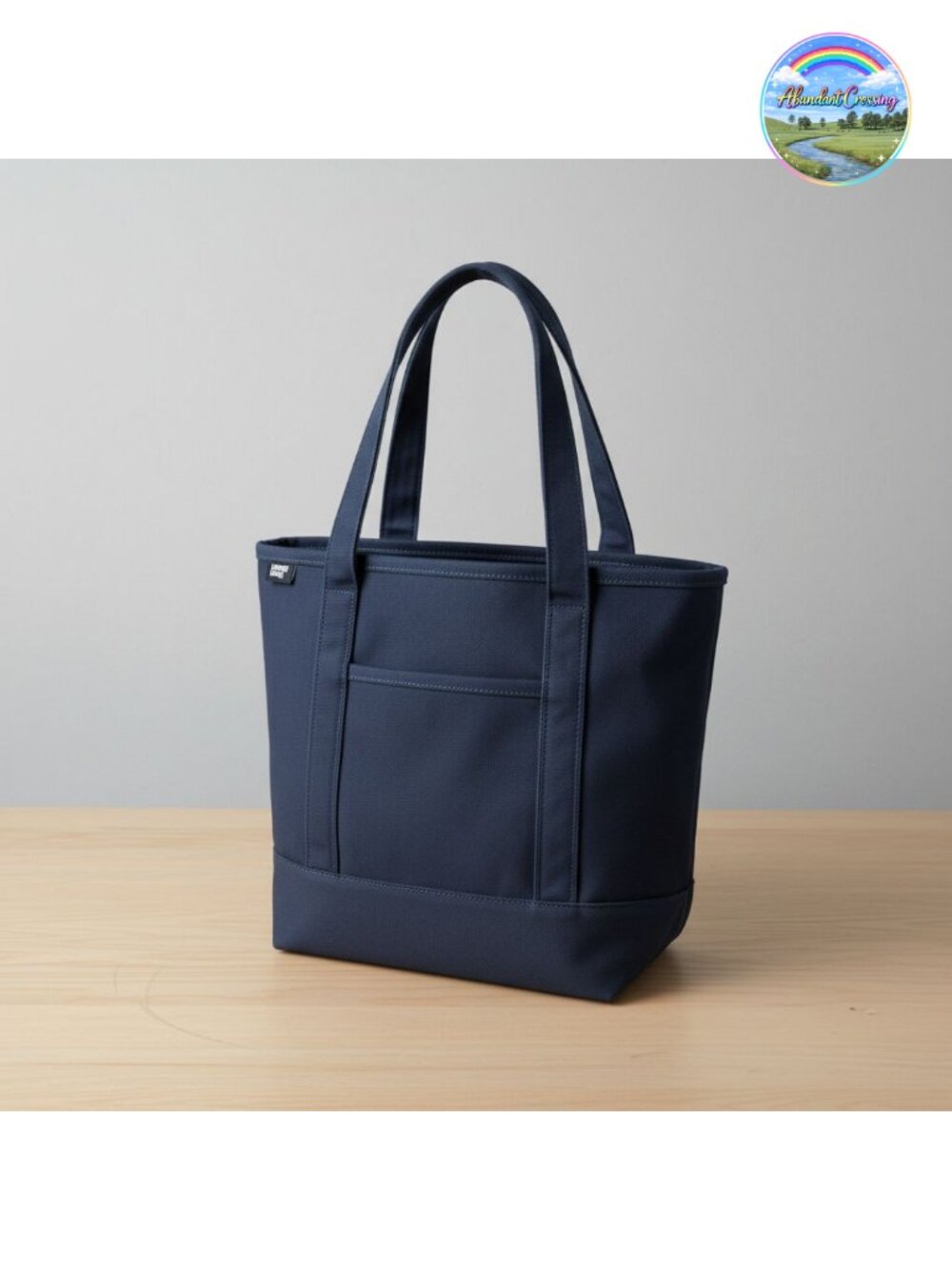 Canvas Tote Bag Cotton Open Top Water Resistant Base Multiple Pockets